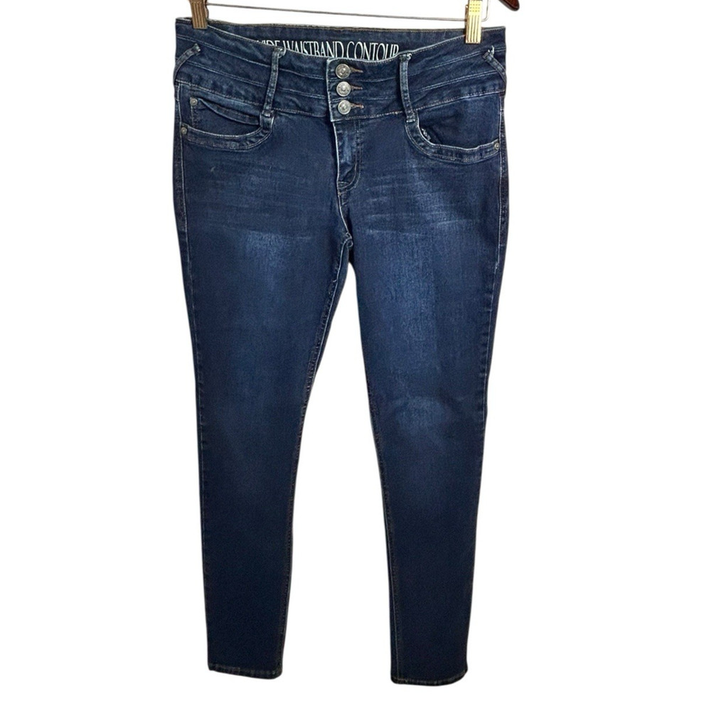 Rewash Classic Rise Contour Jeans Sz 11 Stretch Dark Wash Wide Waistband Skinny - Picture 3 of 8